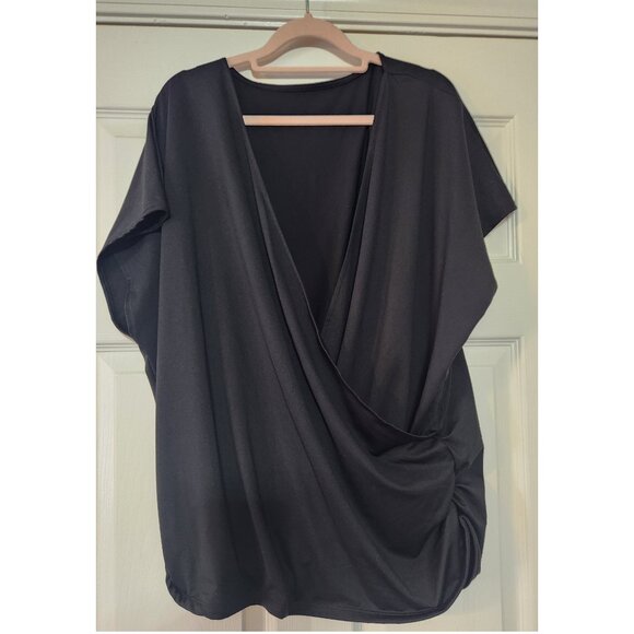 Halara Black Plus Size Crossover Top - Picture 1 of 4